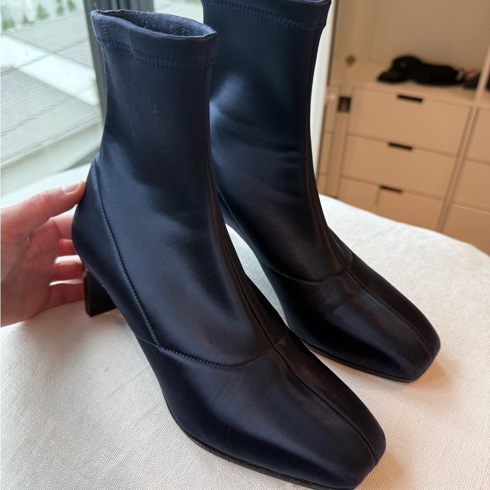 3.1 Phillip Lim Blue Heeled Sock Boots